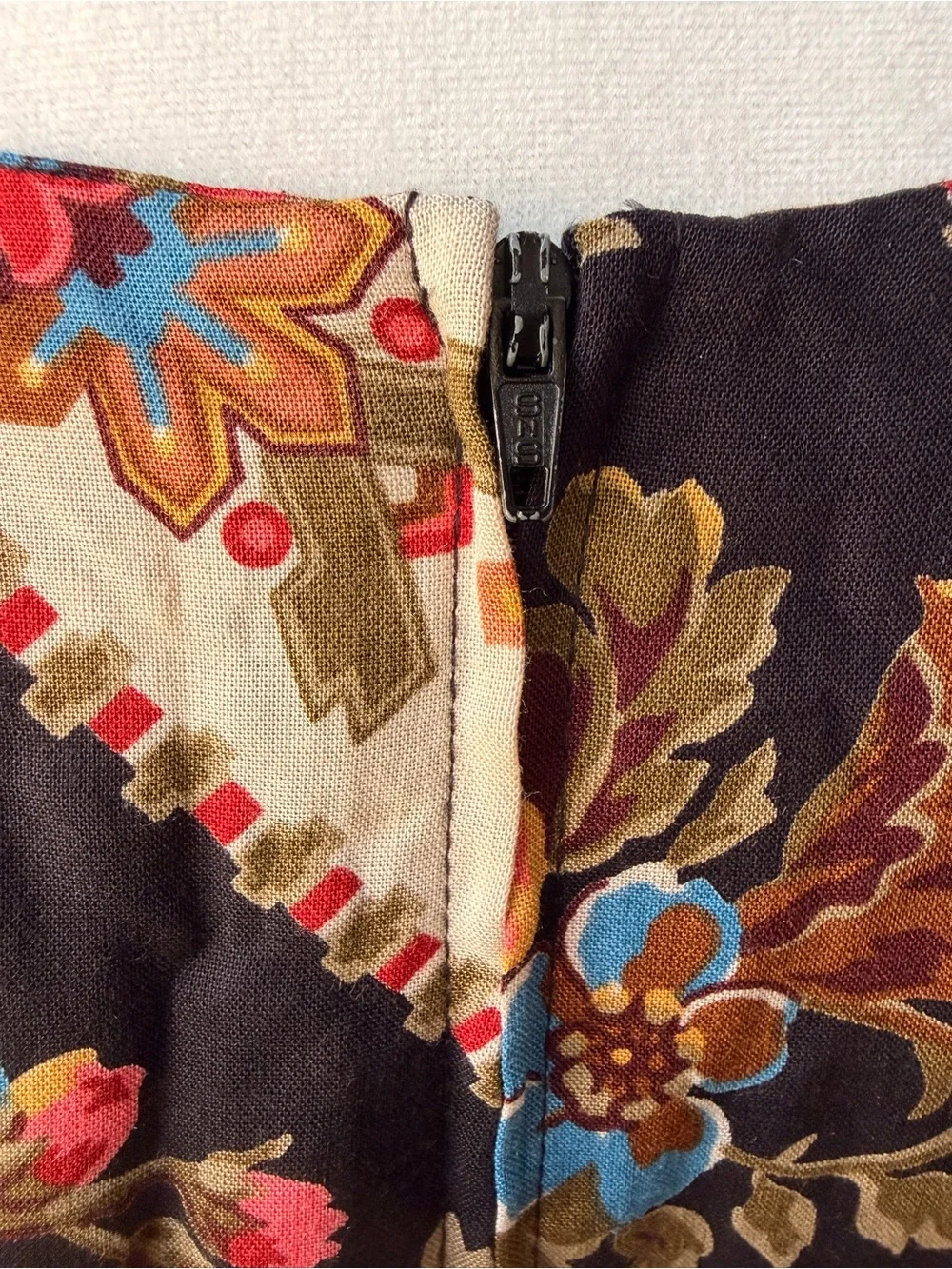 Vintage‎ Nina Piccalino Floral Southwestern Midi Dress Romantic Folk Festival